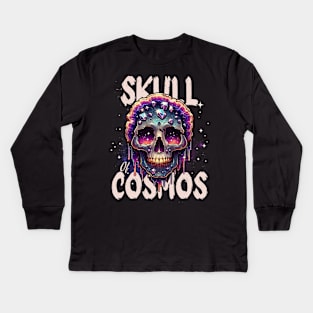 Cosmic skull head Kids Long Sleeve T-Shirt